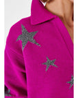 Polo Collar Pink Knitwear Sweater With Silver Star Fınal Item - Porterist 3