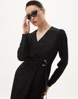 Metal Buckle Detailed Stylish Black Dress Fınal Item - Porterist 6