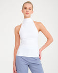 White Turtleneck Sleeveless Basic Stylish Blouse Fınal Item - Porterist 1