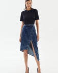Light Blue Denim Asymmetrical Skirt | Porterist