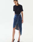 Light Blue Denim Asymmetrical Skirt | Porterist