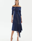 Navy Asymmetric Dress | Porterist