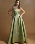 One Shoulder Jacquard Evening Dress Sage Fınal Item - Porterist 2