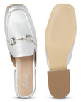 Savannah Metallic Flat Mules Silver