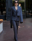 Anthracite Zippered Corset Look Blouse