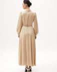 Belt Detailed Stylish Dress Beige Fınal Item - Porterist 4
