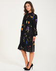 Casual Cut Crepe Dress With Black Collar Scarf Fınal Item - Porterist 3