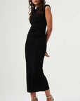 Mzl Sleeveless Gathered Dress Black Apparel Black Pomzl