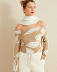 Mink Leaf Patterned Madonna Neck Blouse Fınal Item - Porterist 1