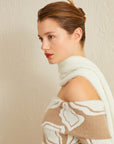 Mink Leaf Patterned Madonna Neck Blouse Fınal Item - Porterist 4