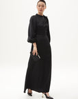 Black Satin Dress With Rose Motif Fınal Item - Porterist 3
