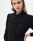 Black Dress With Belt Detail Fınal Item - Porterist 6