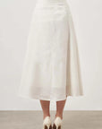 Mizalle Midi Skirt Ecru Apparel Ecru