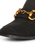 Saint G Vera Suede Heeled Loafers Black