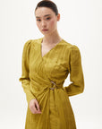 Metal Buckle Detailed Stylish Khaki Dress Fınal Item - Porterist 4