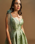 One Shoulder Jacquard Evening Dress Sage Fınal Item - Porterist 12