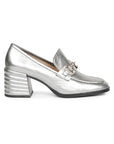 Saint G - Vera Metallic Heeled Loafers Footwear - Gunmetal