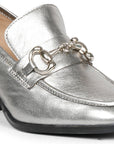 Saint G Vera Metallic Heeled Loafers Footwear Gunmetal