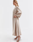 Embroidered Balloon Sleeve Dress Sand Beige Ka B Fınal Item - Porterist 4