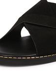 Vivi Blu Blossom Flats Footwear Black