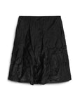 Black Wrinkled Strapless Blouse