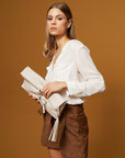 Belted High-Waisted Suede Shorts - Brown