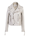 Biker Leather Jacket - Cream
