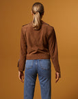 Biker Suede Jacket - Brown