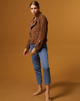 Biker Suede Jacket - Brown
