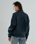Bomber Boyfriend Leather Jacket – Petrol