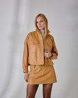 Boyfriend Leather Jacket – Camel