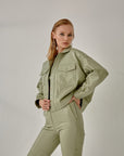 Boyfriend Leather Jacket – Nile Green