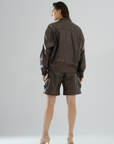 Cargo Bermuda Leather Shorts – Mocha