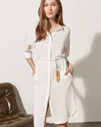 Ecru Rosella Womens Shirt Knee Length Dress Fınal Item - Porterist 5