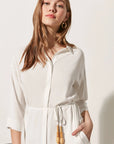 Ecru Rosella Womens Shirt Knee Length Dress Fınal Item - Porterist 6