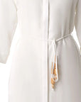 Ecru Rosella Womens Shirt Knee Length Dress Fınal Item - Porterist 3