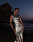 Nicole Disco Silver Cutout Midi Dress Fınal Item - Porterist 6