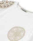 Ecru Embroidered Detail T-Shirt