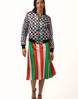 The Sharon Keyser Collection - Let's Gooo! B&W Satin Bomber Jacket