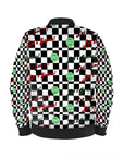 The Sharon Keyser Collection - Let's Gooo! B&W Satin Bomber Jacket