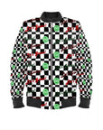 The Sharon Keyser Collection - Let's Gooo! B&W Satin Bomber Jacket