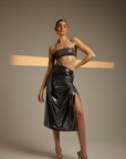 Lola Anthracite Metallic Skirt Fınal Item - Porterist 3