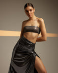 Lola Anthracite Metallic Skirt Fınal Item - Porterist 4