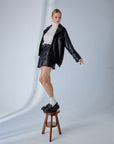 Loose-Fit Oversized Biker – Black