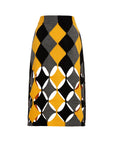 Black Yellow Colored Skirt With Diamond Jacquard Fınal Item - Porterist 3