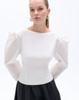 Ivory Boat Neck Blouse