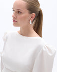 Ivory Boat Neck Blouse
