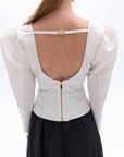 Ivory Boat Neck Blouse