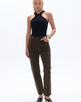 Black Stone Embroidered Mom Fit Jeans