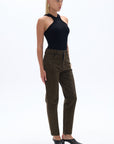 Black Stone Embroidered Mom Fit Jeans